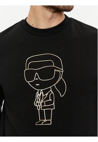 Karl Lagerfeld - KARL LAGERFELD Bluza 705030 542900 Czarny Regular Fit. Typ kołnierza: dekolt w karo. Kolor: czarny. Materiał: bawełna