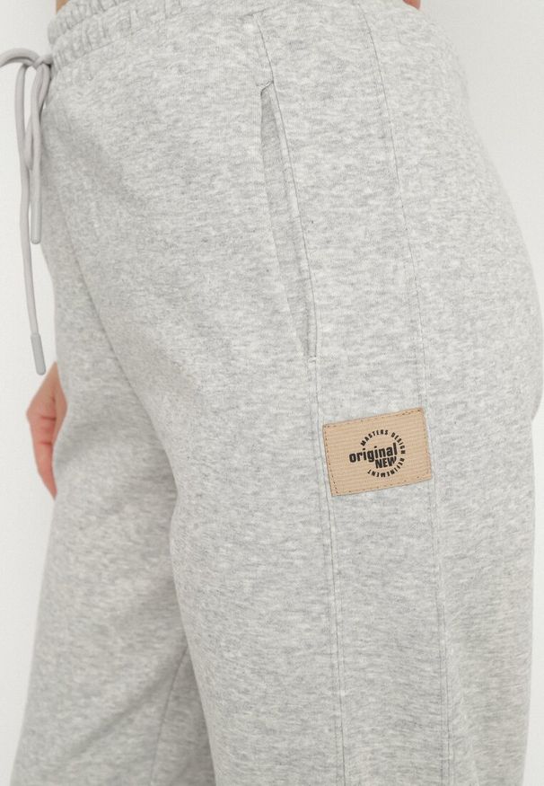 Born2be - Jasnoszare Bawełniane Spodnie Dresowe o Kroju Jogger Falorwena. Okazja: na co dzień. Kolor: szary. Materiał: bawełna, dresówka. Styl: klasyczny, casual