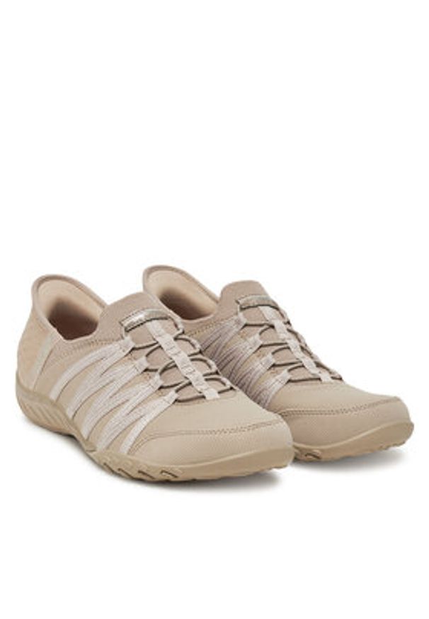 skechers - Skechers Sneakersy Slip-Ins: Breathe Easy - Roll With Me 100593/TPE Beżowy. Kolor: beżowy. Materiał: materiał