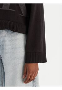 Calvin Klein Jeans Sweter Smooth LV047E304G Czarny Regular Fit. Kolor: czarny. Materiał: bawełna #4