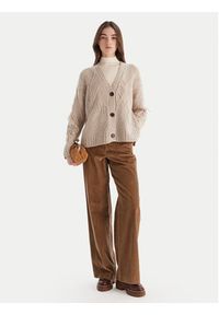 Weekend Max Mara Kardigan Stallo 2525346052 Beżowy Regular Fit. Kolor: beżowy. Materiał: wełna #3