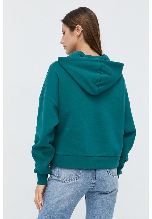 Guess - Bluza. Okazja: na co dzień. Kolor: zielony. Materiał: dzianina. Długość rękawa: długi rękaw. Długość: długie. Wzór: aplikacja. Styl: casual