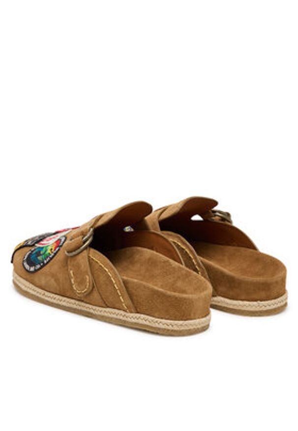 Polo Ralph Lauren Klapki 803974113001 Brązowy. Kolor: brązowy. Materiał: skóra, zamsz