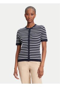 TOMMY HILFIGER - Tommy Hilfiger Kardigan WW0WW45707 Granatowy Slim Fit. Kolor: niebieski. Materiał: bawełna