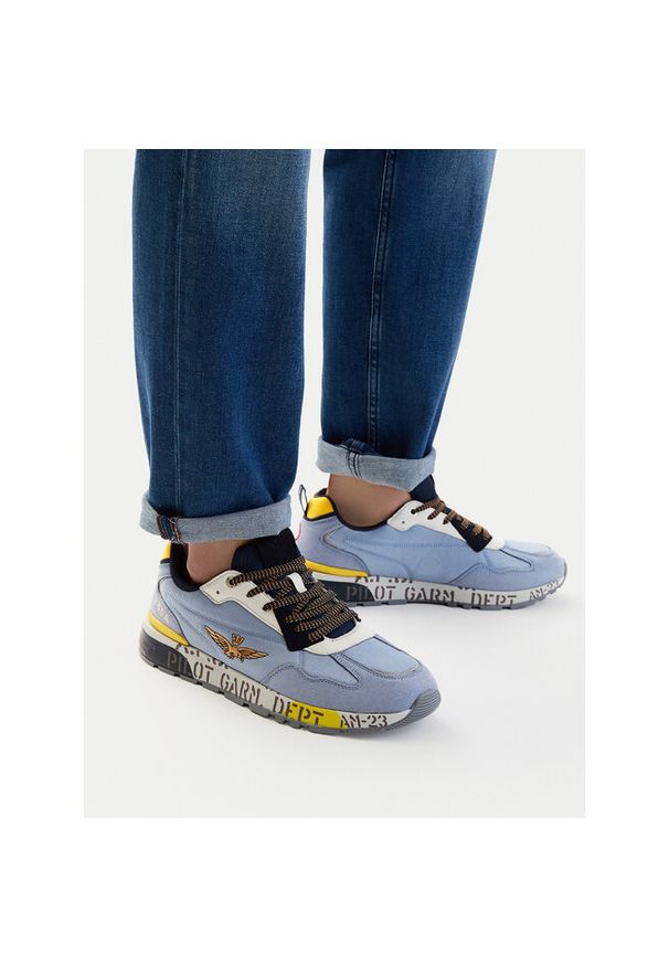 Sneakersy Aeronautica Militare. Kolor: niebieski