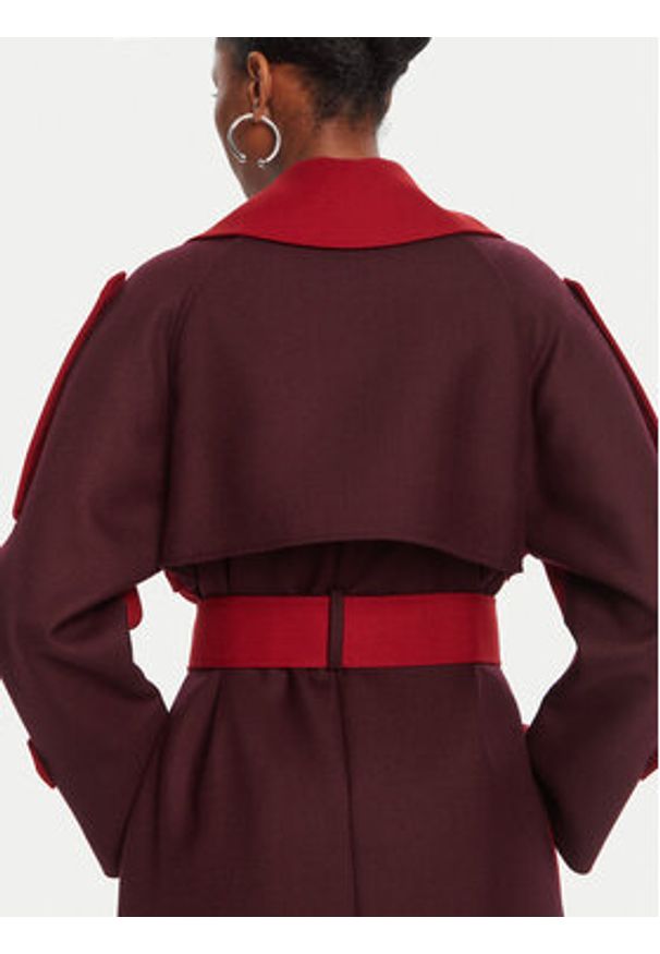 Patrizia Pepe Trencz 8O0188/A630-J4L3 Bordowy Regular Fit. Kolor: czerwony. Materiał: syntetyk