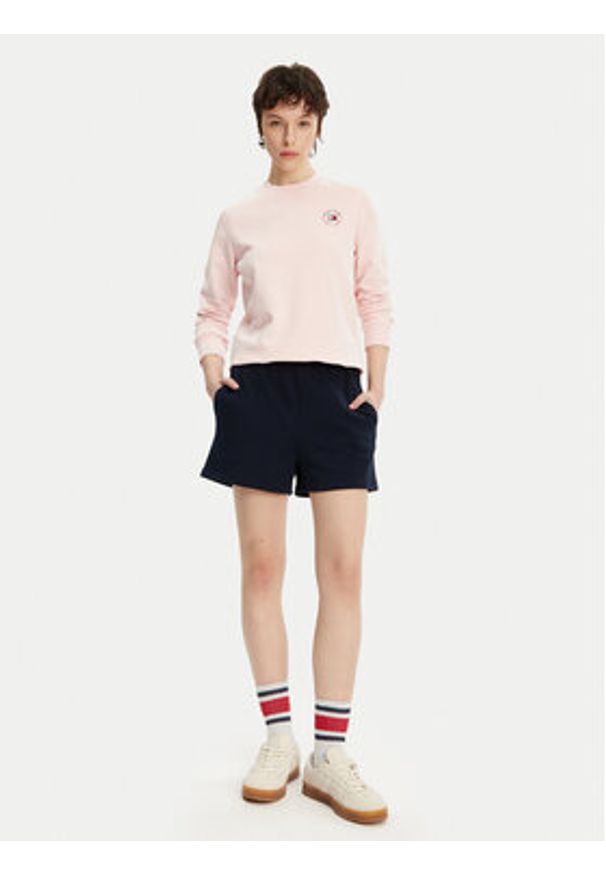 Tommy Jeans Bluza Essential DW0DW20639 Różowy Regular Fit. Kolor: różowy. Materiał: bawełna