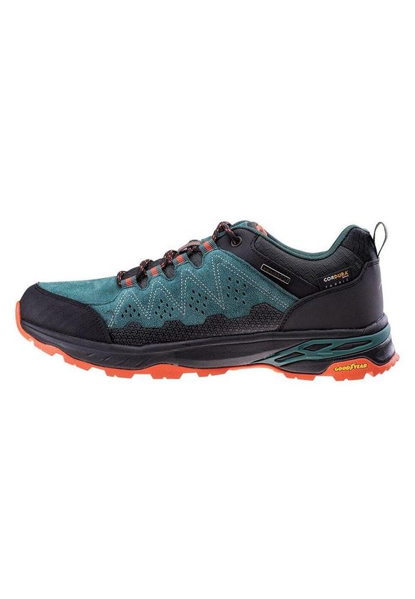 Elbrus - Męskie Buty Turystyczne Eravica Suede Low. Kolor: czarny, pomarańczowy, zielony, wielokolorowy. Sport: turystyka piesza