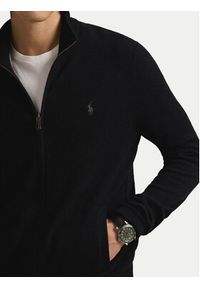 Polo Ralph Lauren Sweter 710876719006 Czarny Regular Fit. Typ kołnierza: polo. Kolor: czarny. Materiał: wełna