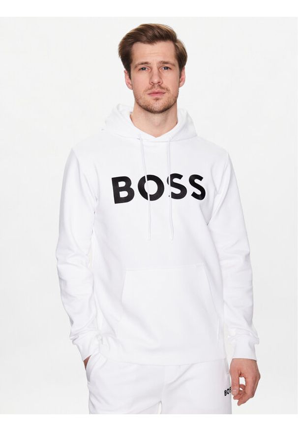 BOSS - Boss Bluza 50482887 Biały Relaxed Fit. Kolor: biały. Materiał: bawełna