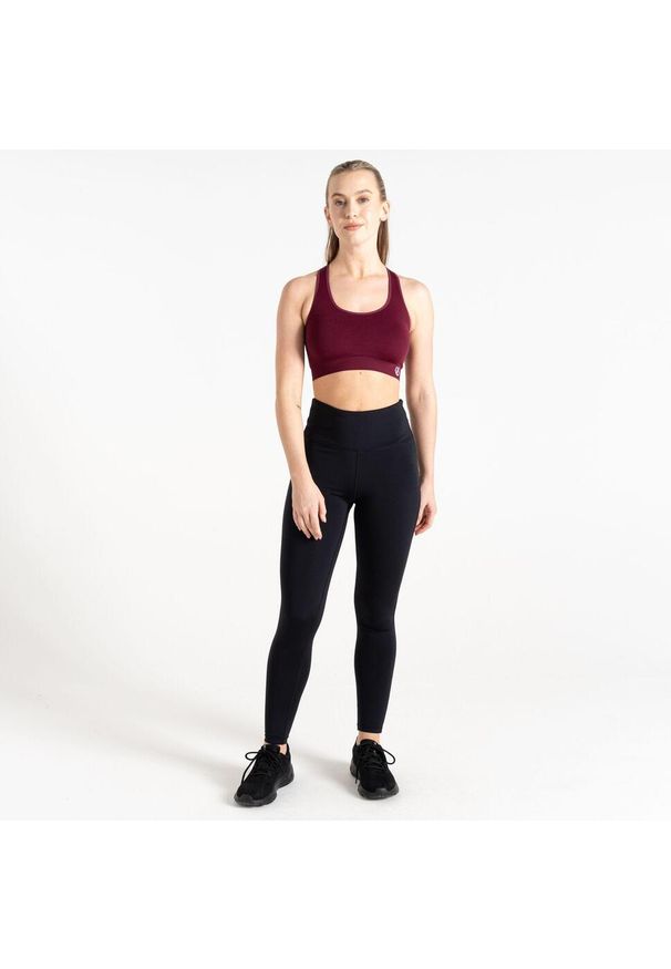 DARE 2B - Stanik sportowy damski Don't Sweat It. Kolor: czerwony, brązowy, wielokolorowy. Materiał: elastan, poliamid. Sport: fitness