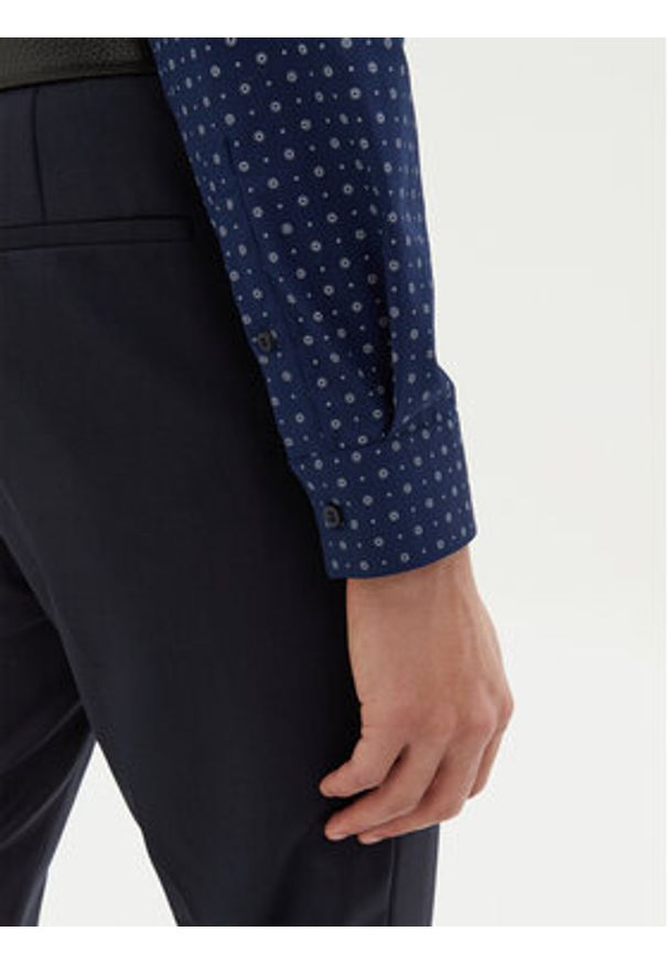 Calvin Klein Koszula K10K114313 Granatowy Slim Fit. Kolor: niebieski. Materiał: bawełna