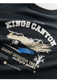 Reserved - Bawełniany longsleeve - czarny. Kolor: czarny. Materiał: bawełna. Długość rękawa: długi rękaw