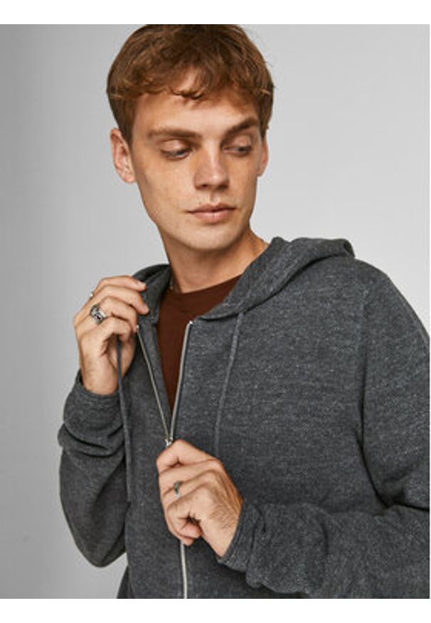 Jack & Jones - Jack&Jones Kardigan Hill 12190154 Szary Regular Fit. Kolor: szary. Materiał: bawełna