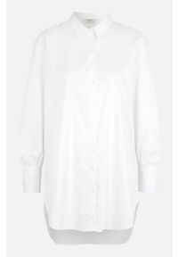 Cellbes - Długa koszula ze satyny bawełnianej. Kolor: biały. Materiał: bawełna, satyna. Długość rękawa: długi rękaw. Długość: długie