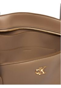 Calvin Klein Torebka Ck Medium Dome Tot LV04F3344G Beżowy. Kolor: beżowy. Materiał: skórzane #4