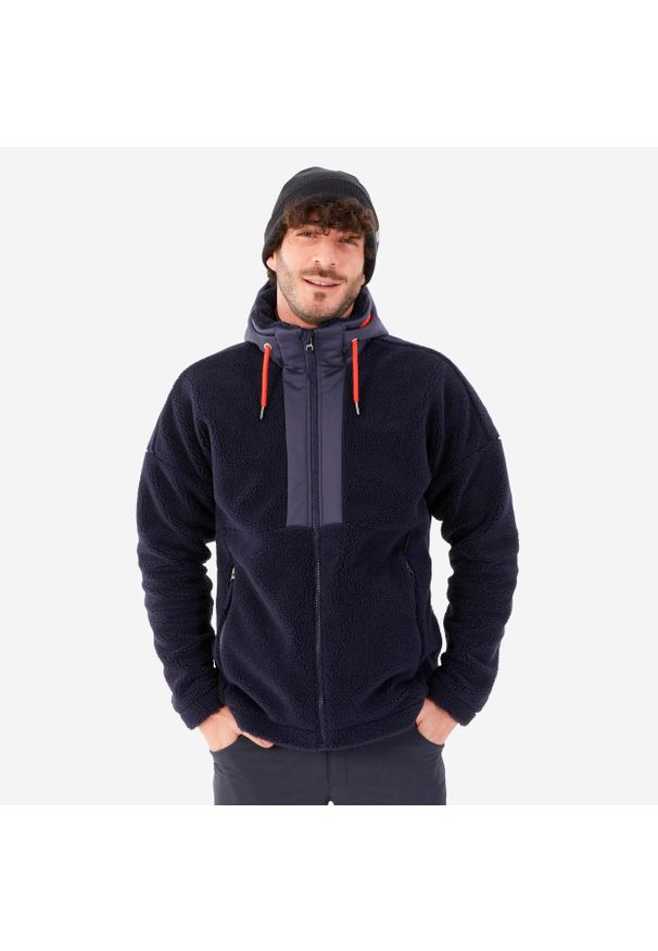 quechua - Polar turystyczny męski Quechua Sherpa SH900 Warm. Kolor: niebieski. Materiał: polar