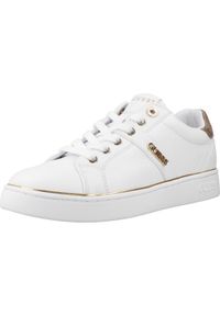 Guess - Kapcie GUESS FLFBTZ ELE12 Biały. Kolor: biały. Materiał: syntetyk, tkanina. Styl: sportowy