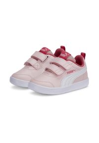 Buty do chodzenia niemowlęce Puma Courtflex V2 V Inf. Kolor: wielokolorowy, różowy, biały. Materiał: materiał, skóra ekologiczna. Sport: turystyka piesza