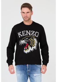 Kenzo - KENZO Czarna bluza TIGER VARSITY JUNGLE. Typ kołnierza: bez kaptura. Kolor: czarny #1