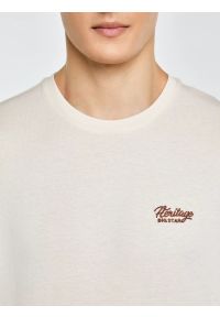 Big-Star - Koszulka męska z nadrukiem na piersi kremowa Serer 103. Kolor: kremowy. Materiał: bawełna. Wzór: nadruk #4