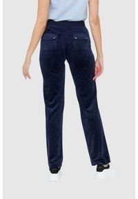 Juicy Couture - JUICY COUTURE Granatowe damskie spodnie Del Ray Pocket Pant, Rozmiar XS. Kolor: niebieski. Materiał: dresówka, welur #4