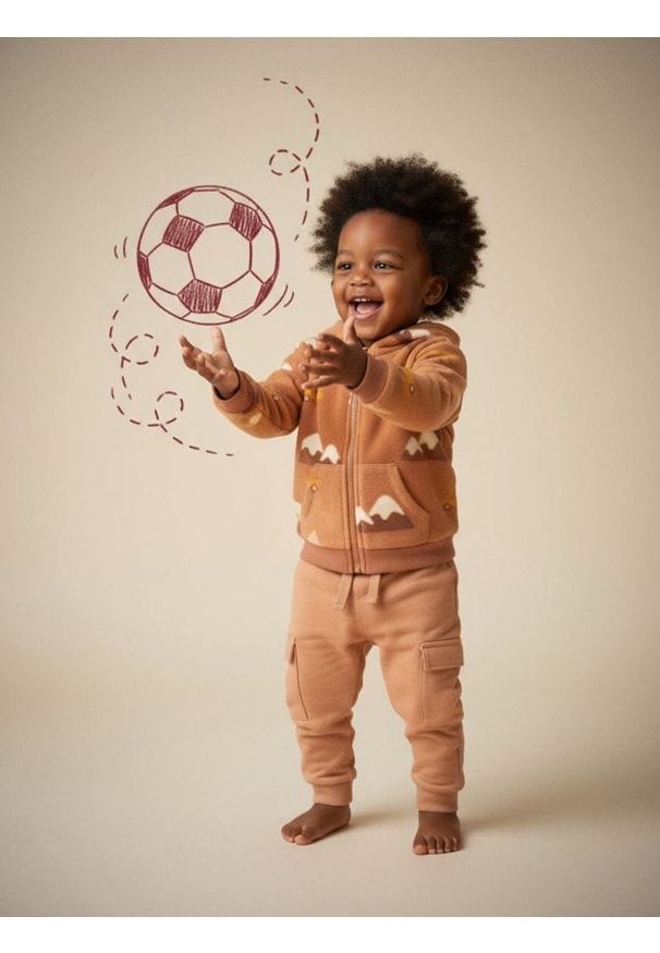 Sinsay - Spodnie cargo 2 pack - brązowy. Kolor: brązowy