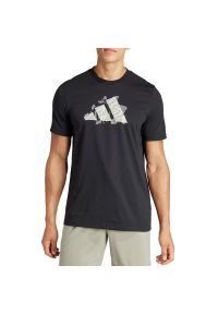 Adidas - Koszulka adidas Aeroready Tennis Logo Slam Graphic IS2419 - czarna. Kolor: czarny. Materiał: bawełna, poliester. Długość rękawa: krótki rękaw. Długość: krótkie. Wzór: aplikacja. Sport: tenis