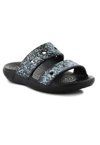 Klapki dla dzieci Crocs Classic Glitter Sandal Kids. Kolor: czarny. Materiał: syntetyk, materiał #1