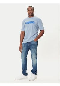 Hugo - HUGO T-Shirt Nalax 50543493 Błękitny Regular Fit. Kolor: niebieski. Materiał: bawełna #4