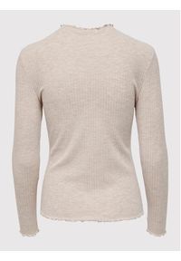 only - ONLY Bluzka Emma 15180040 Beżowy Slim Fit. Kolor: beżowy. Materiał: wiskoza, syntetyk #6