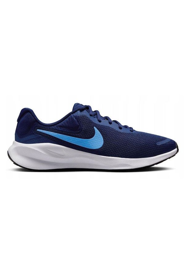 Buty Męskie Sportowe Nike Revolution 7. Okazja: na co dzień. Kolor: niebieski. Model: Nike Revolution. Sport: fitness