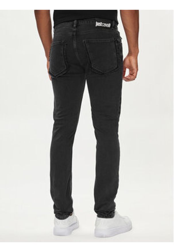 Just Cavalli Jeansy 76OAB5J0 Czarny Super Slim Fit. Kolor: czarny