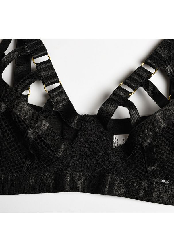 Intica - Komplet bielizny z pasem i podwiązkami elegancki design Palaghia. Kolor: czerwony. Materiał: materiał