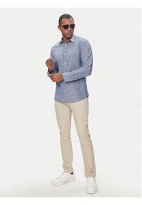 Jack & Jones - Jack&Jones Koszula 12248579 Niebieski Slim Fit. Kolor: niebieski. Materiał: bawełna, len #4