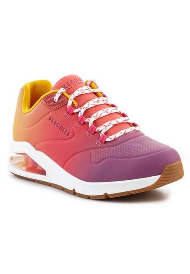 skechers - Buty do chodzenia damskie Skechers Uno Color Waves. Kolor: wielokolorowy, fioletowy. Materiał: tkanina. Szerokość cholewki: normalna. Sport: turystyka piesza