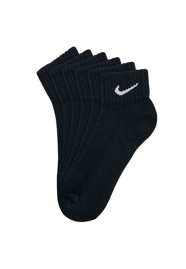 Nike - Bawełniane Skarpetki Unisex Dla Dorosłych Value Quarter (zestaw 3 Sztuk). Kolor: czarny. Materiał: bawełna. Sport: turystyka piesza