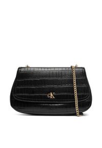 Calvin Klein Torebka Ck Croc Conv Chain Medium Bag LV04F3284G Czarny. Kolor: czarny. Materiał: skórzane #2