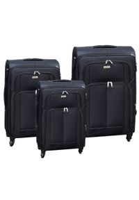 Zestaw trzech walizek Peterson PTN 5209-SET czarny. Kolor: czarny. Materiał: materiał