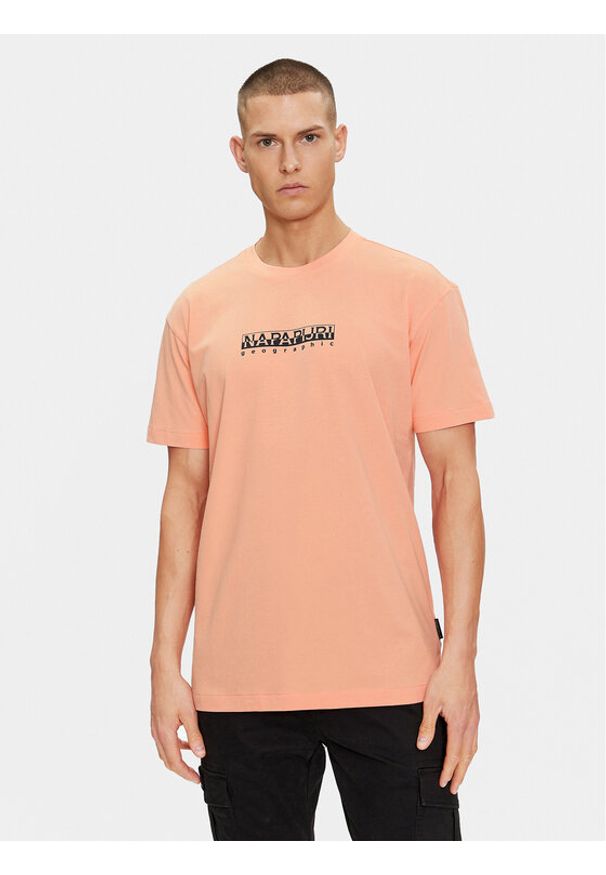 Napapijri T-Shirt NP0A4H8S Różowy Regular Fit. Kolor: różowy. Materiał: bawełna