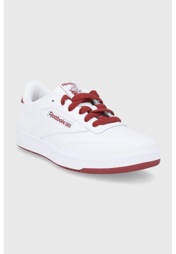 Reebok Classic Buty skórzane dziecięce kolor biały. Nosek buta: okrągły. Zapięcie: sznurówki. Kolor: biały. Materiał: skóra. Model: Reebok Classic