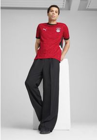 Puma - Męska koszulka domowa Egipt 2025 PUMA Red Black. Kolor: czerwony, wielokolorowy, czarny. Wzór: aplikacja