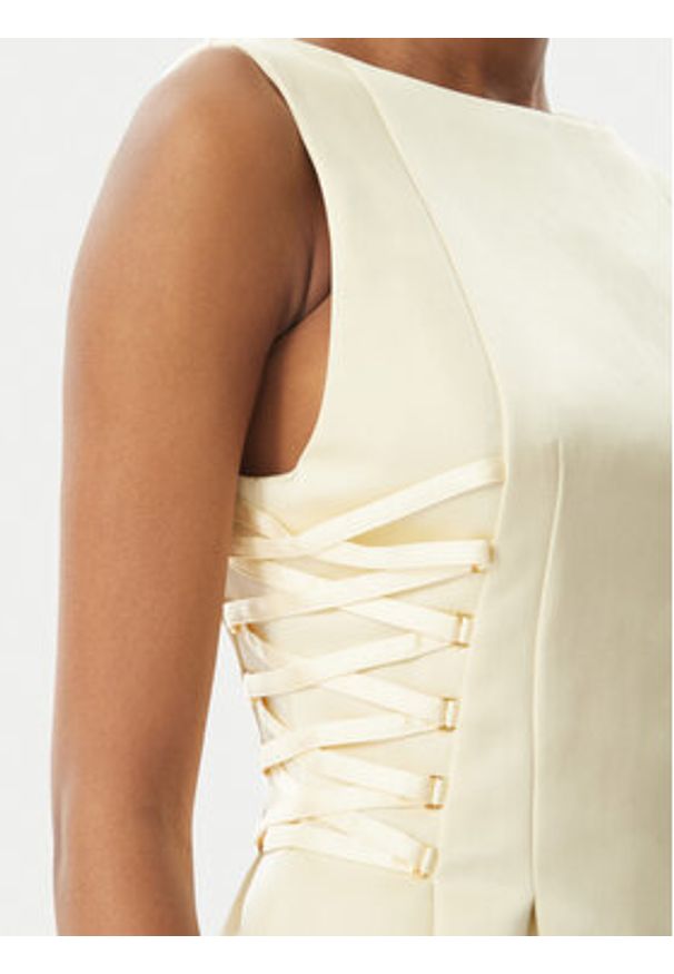 Elisabetta Franchi Sukienka koktajlowa AB-772-51E2-DC7 Żółty Slim Fit. Kolor: żółty. Materiał: syntetyk. Styl: wizytowy