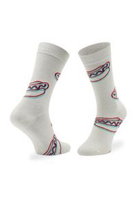 Happy-Socks - Happy Socks Zestaw 2 par wysokich skarpet unisex XTDS02-6500 Biały. Kolor: biały. Materiał: materiał #2