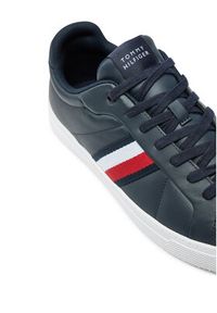 TOMMY HILFIGER - Tommy Hilfiger Sneakersy Icon Court Lth Stripes FM0FM05163 Granatowy. Kolor: niebieski. Materiał: skóra #2