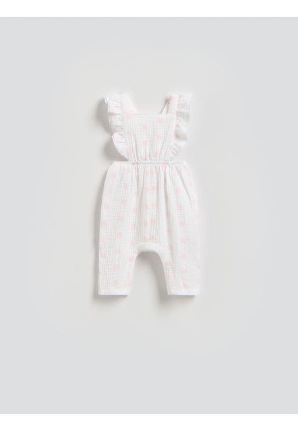 Reserved - Muślinowy kombinezon - złamana biel