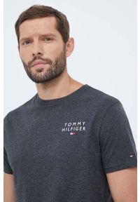 TOMMY HILFIGER - Tommy Hilfiger t-shirt lounge bawełniany kolor szary melanżowy. Kolor: szary. Materiał: bawełna. Długość rękawa: krótki rękaw. Długość: krótkie. Wzór: melanż. Styl: klasyczny #4