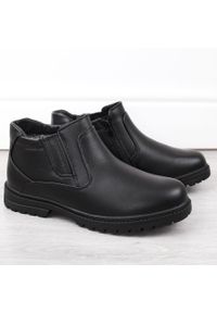 Atletico - Trzewiki buty męskie sztyblety ocieplane czarne Man's Style WS-006. Kolor: czarny. Materiał: skóra ekologiczna #1
