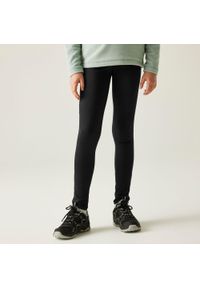 Regatta - Legginsy turystyczne dziecięce Barlia Winter. Okazja: na uczelnię. Kolor: czarny. Materiał: tkanina. Styl: sportowy, młodzieżowy #1