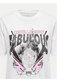 only - ONLY T-Shirt Lulu 15307345 Biały Regular Fit. Kolor: biały. Materiał: bawełna #5